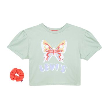 Camiseta Levis Rolled Sleeve Tee Butterflies Infantil