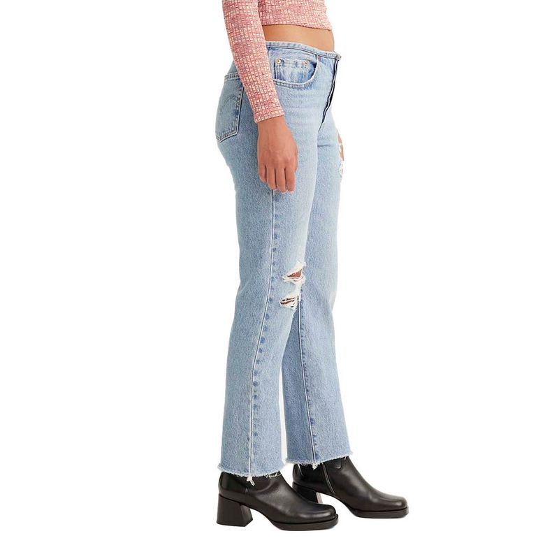 CALÇA JEANS LEVIS FEMININA 501 CINTURA ALTA RETA MOM A19590005