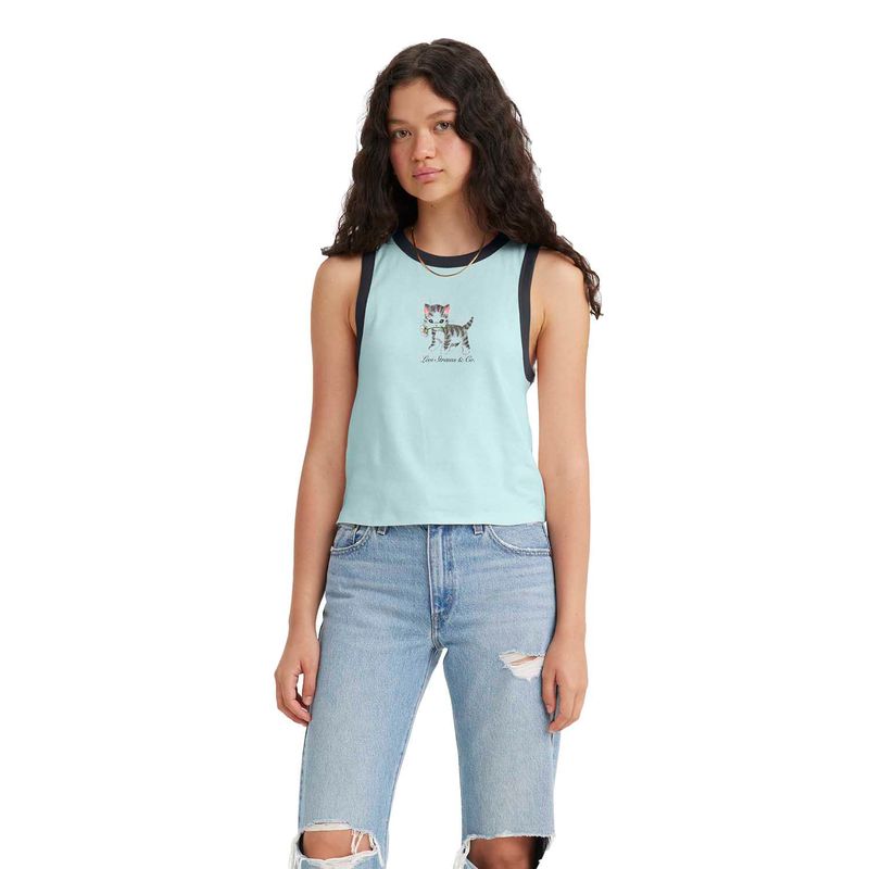 Camiseta Regata Levi's® Graphic Olivia Tank Azul - Levi's® Brasil