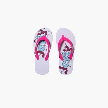 Chinelo Levi’s Poster Logo Rosa e Branco