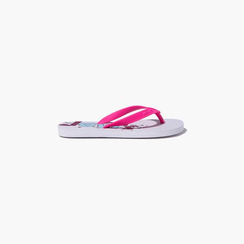 Chinelo Levi’s Poster Logo Rosa e Branco