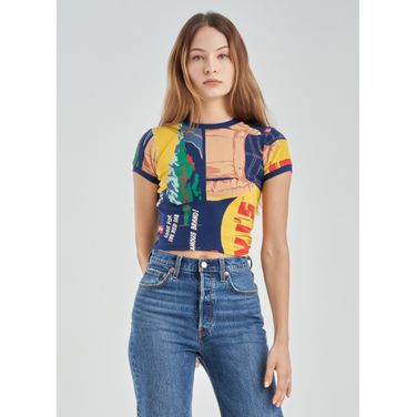 Camiseta Cropped Levi's® Mini Colorida