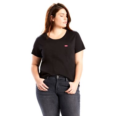 Camiseta Levi's® The Perfect Plus Size Preta Manga Curta