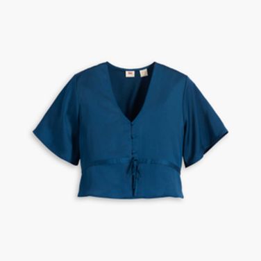 Blusa Levi's® Lindy Manga Curta Azul