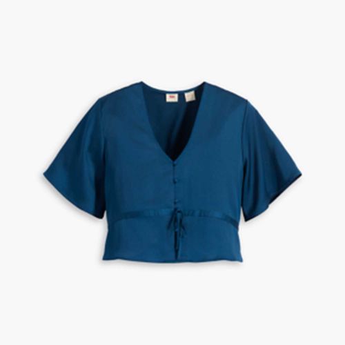Blusa Levi’s Lindy Manga Curta Azul
