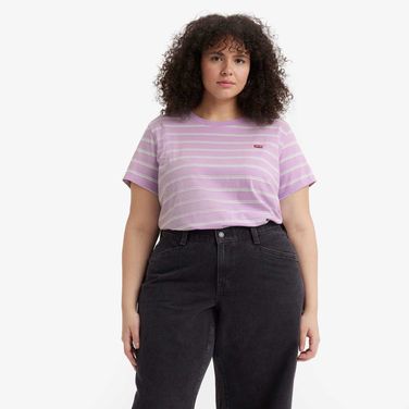 Camiseta Levi's® The Perfect Plus Size Manga Curta Listrada