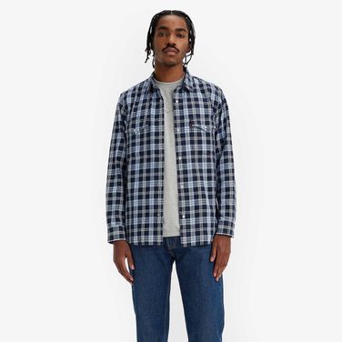 Camisa Levi's Relaxed Fit Western Manga Longa Xadrez