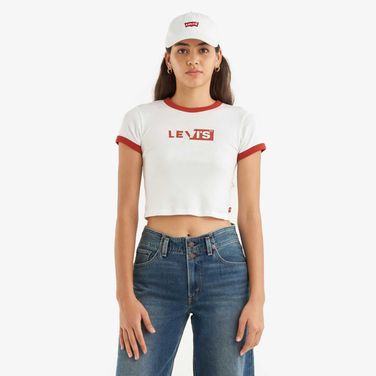 Camiseta Cropped Levi's® Graphic Ringer Branca