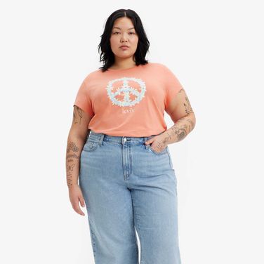 Camiseta Levi's® Graphic Authentic Plus Size Manga Curta Coral