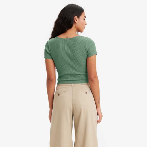Camiseta Cropped Levi’s Rach Manga Curta Verde