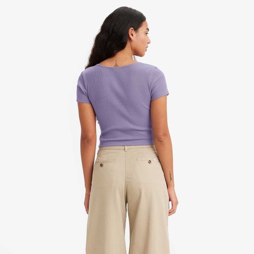 Camiseta Cropped Levi’s Rach Manga Curta Roxa