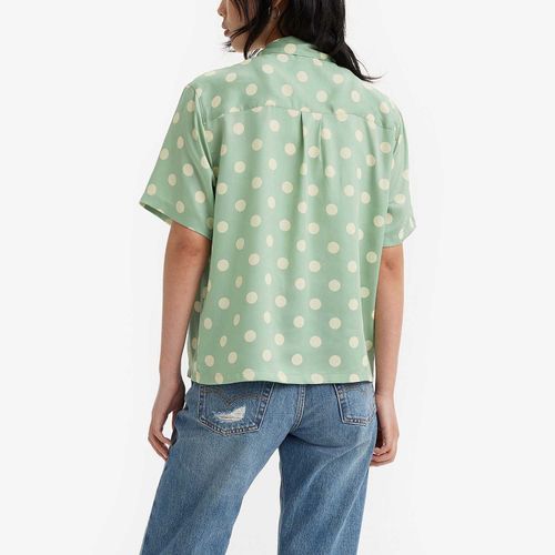 Camisa Levi’s Ember Bowling Manga Curta Verde com Estampa Poá