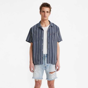 Camisa Levi's® Classic Camper Azul Manga Curta