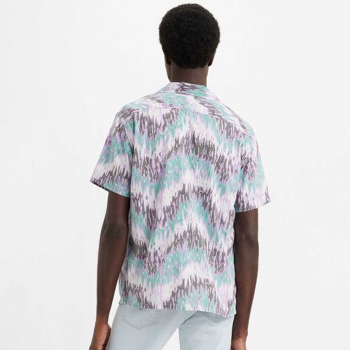 Camisa Levi's® Classic Camper Estampada Azul Manga Curta