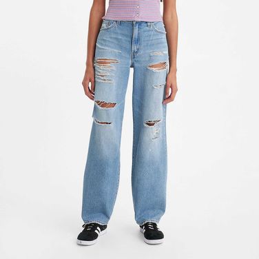 Calça Jeans Levi’s Baggy Dad com Rasgos