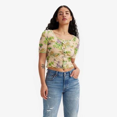 Camiseta Cropped Levi's® Mercury Mesh Top Estampada