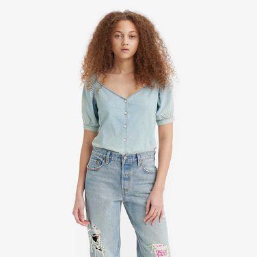 Blusa Jeans Levi’s Marta Raglan Manga Curta