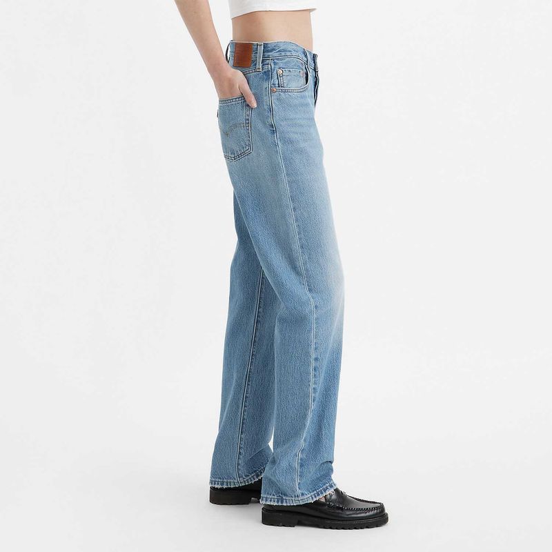 CALÇA JEANS LEVIS FEMININA 501 CINTURA ALTA RETA MOM A19590005