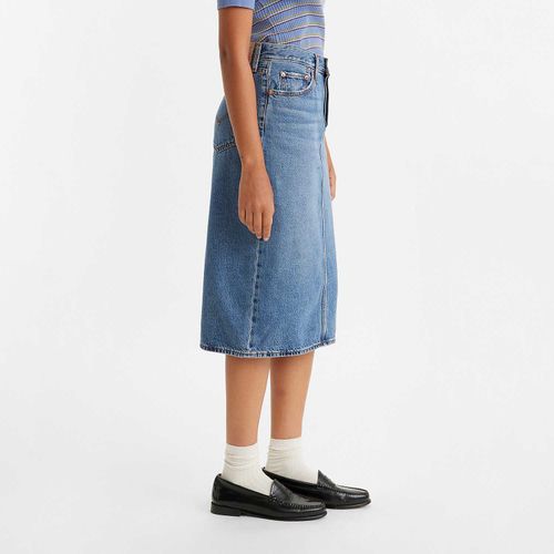 Saia Jeans Levi’s Midi com Fenda Lateral
