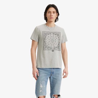 Camiseta Levi's® Graphic Crewneck Cinza Manga Curta