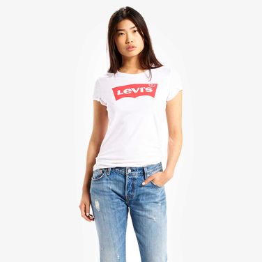 Camiseta Levi's® Slim Crew Neck Manga Curta Branca