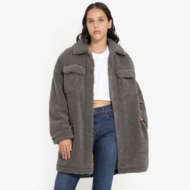 Casaco Levi's® Sherpa Cinza Pelúcia