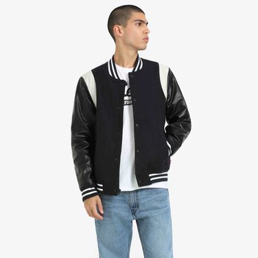 Jaqueta Levi's® Wool Blend College Couro Sintético Preta