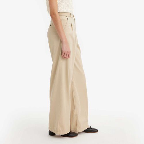 Calça Levi's Pleated Widleg Trouser Bege