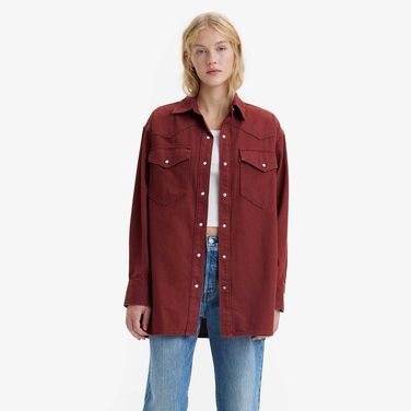 Camisa Levi's Dylan Western Vermelha Manga Longa