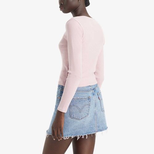 Blusa Levi's Britt Snap Front Top Roxo Manga Longa