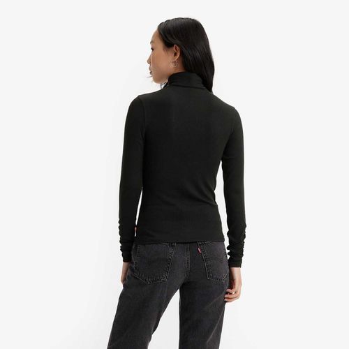 Blusa Levi's Rusched Gola Alta Preta Manga Longa