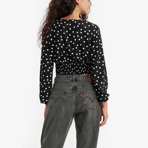 Blusa Levi's Tamara Blouse Preta Com Estampa Manga Longa