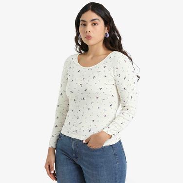 Blusa Levi's Infinity Ballet Top Rosa Com Estampa Floral Manga Longa