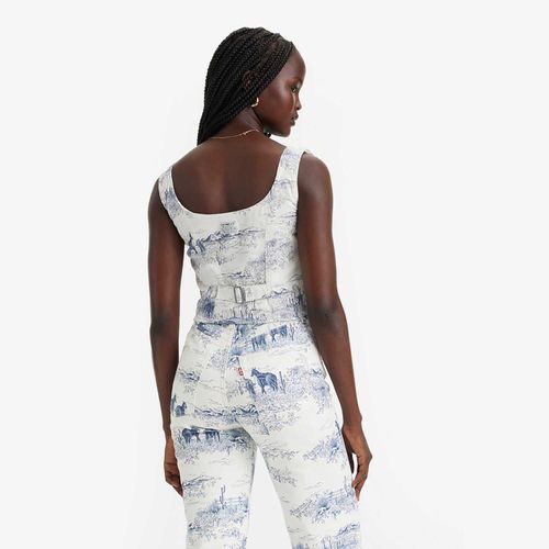 Blusa Levi's Alani Corset Branco Com Estampa Regata