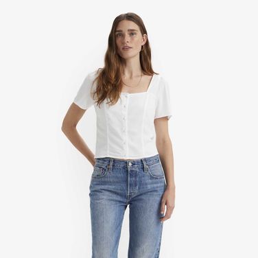 Blusa Levi's Pascale Blouse Branca Manga Curta