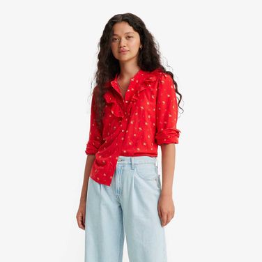 Blusa Levi's® Carinna Blouse Vermelha Com Estampa Floral Manga Longa