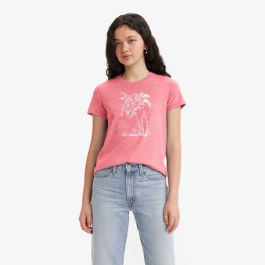 Camiseta Levi's® The Perfect Rosa Manga Curta