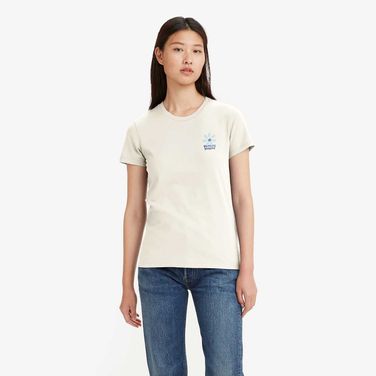 Camiseta Levi's® The Perfect Off White Manga Curta