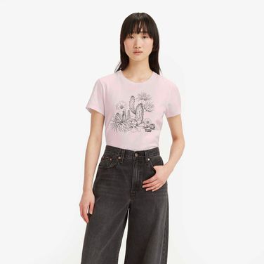 Camiseta Levi's® The Perfect Rosa Manga Curta