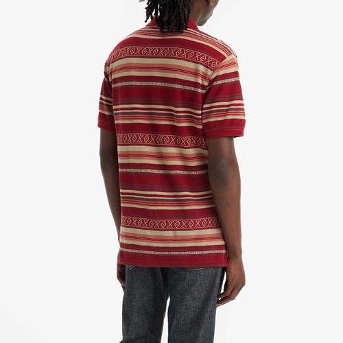 Camisa Polo Levi's Slim Housemark Vermelha com Listras Manga Curta