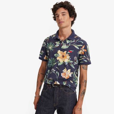 Camisa Polo Levi's Slim Housemark com Estampa Floral Manga Curta