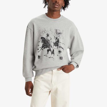 Moletom Levi's Relaxed Graphic Crew Cinza
