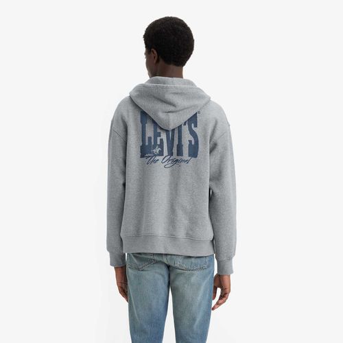 Moletom Levi's Relaxed Graphic Cinza com Capuz e Zíper