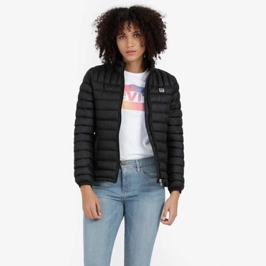 Jaqueta Puffer Levi's® Preta com Saco para Guardar