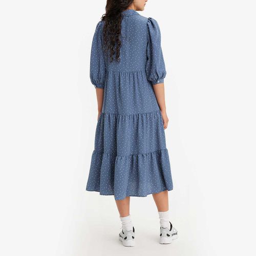 Vestido Levi's Cynthia Midi Azul Manga Curta
