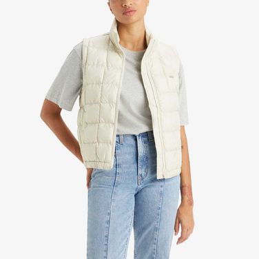 Colete Levi's Briar Puffer Off White Sem Mangas