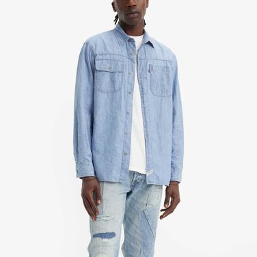 Camisa Levi's® Auburn Worker Azul Manga Longa