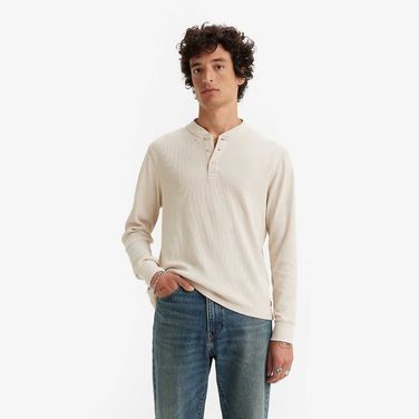 Blusa Levi's® Thermal Henley Cinza Manga Longa