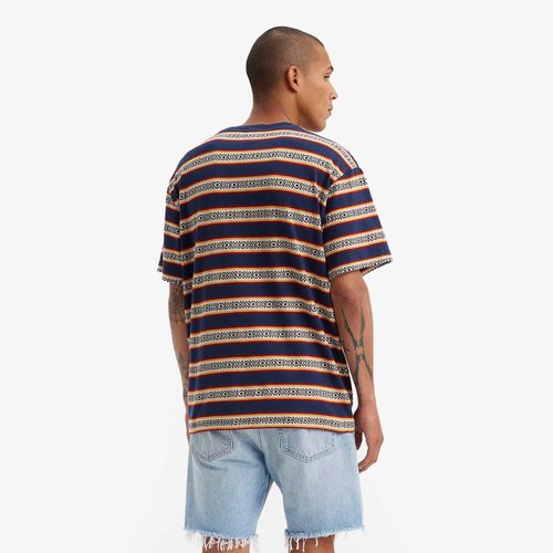 Camiseta Levi's® Red Tab Vintage Azul com Listras Manga Curta