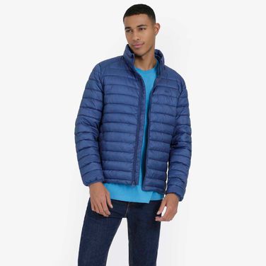 Jaqueta Puffer Levi's Azul com Saco para Guardar
